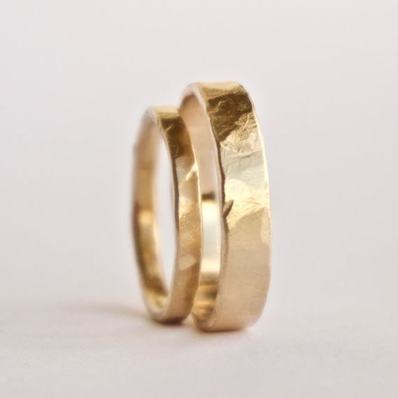 Image Source - https://www.etsy.com/uk/listing/291739243/wedding-ring-set-two-hammered-gold-rings?utm_source=Pinterest&utm_medium=PageTools&utm_campaign=Share